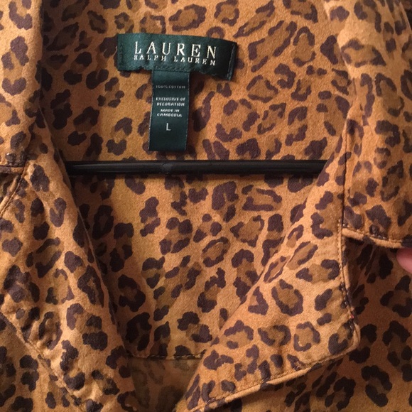 Ralph Lauren leopard animal print blouse/L - Picture 6 of 8